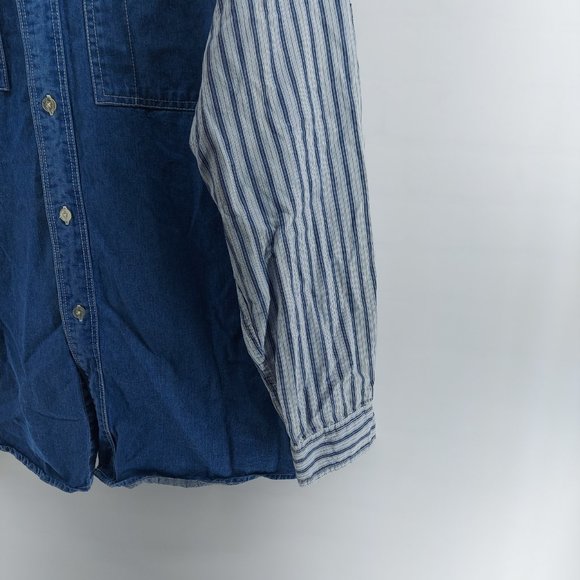 vintage bugle boy denim chambray button down shirt size large - Picture 2 of 10